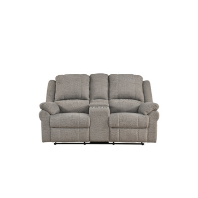 Causeuse inclinable avec console, chenille gris-beige