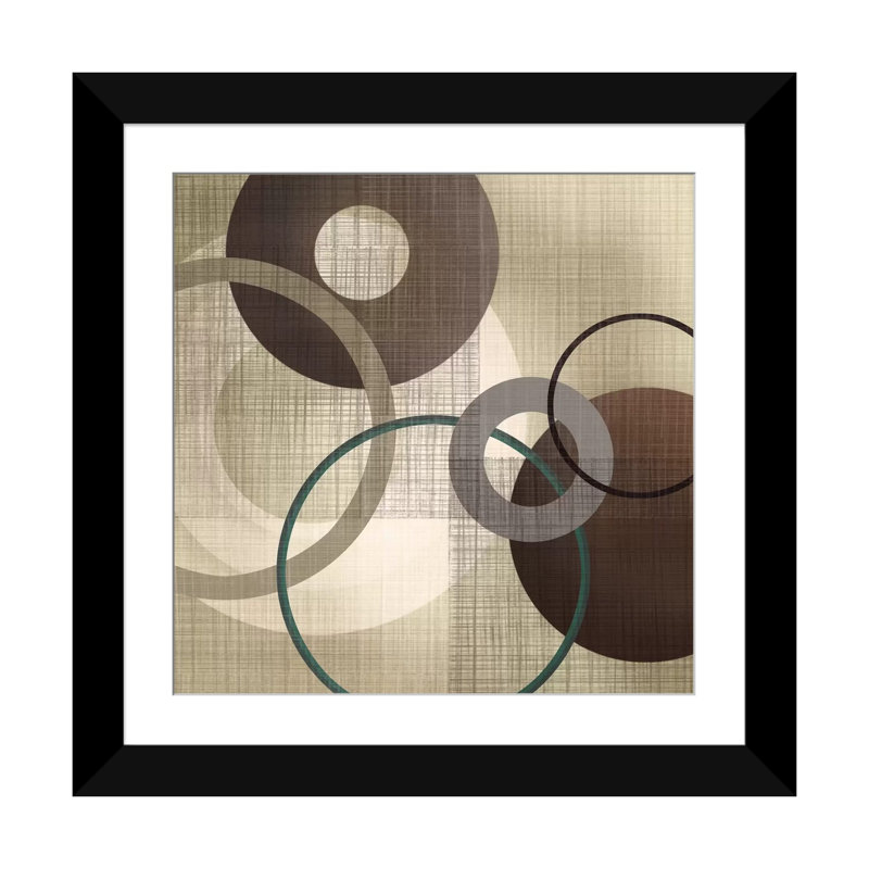 «Hoops 'N' Loops I», reproduction d'impression sur toile tendue, Papier avec cadre noir, Blanc, H 24 po x l 24 po x P 1 po
