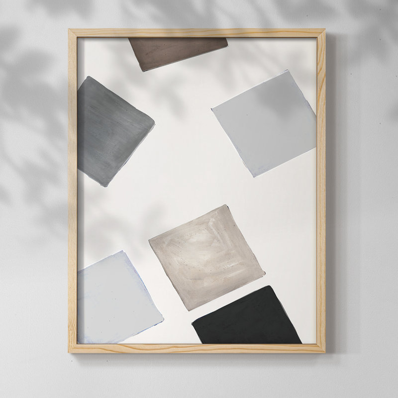 «Block Encounter Revisit II», reproduction encadrée - bois massif, H 11 po x l 9 po, Naturel