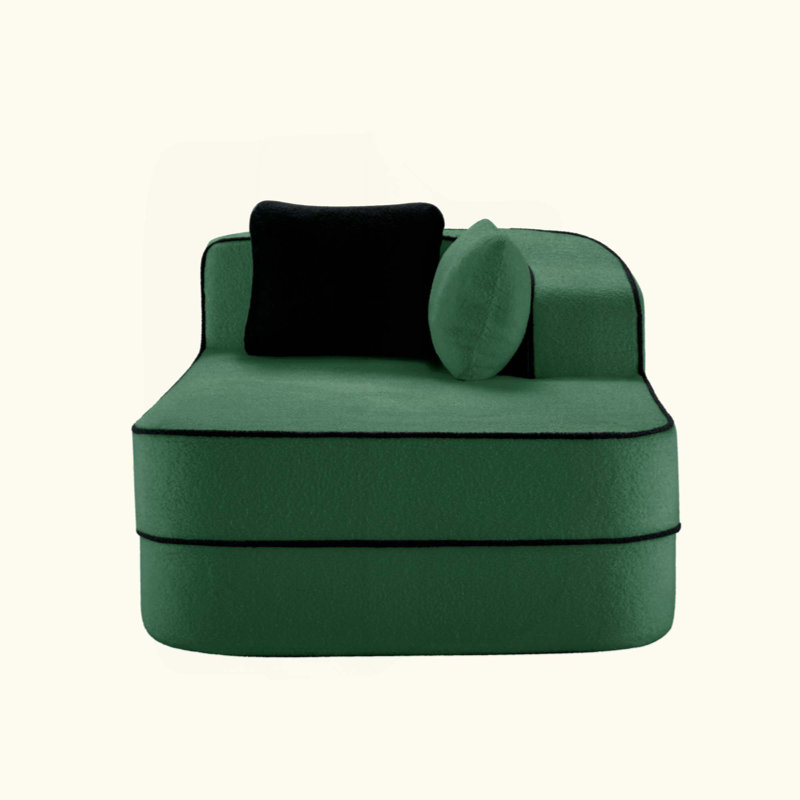 Canapé droit avec coussins droits, Vert