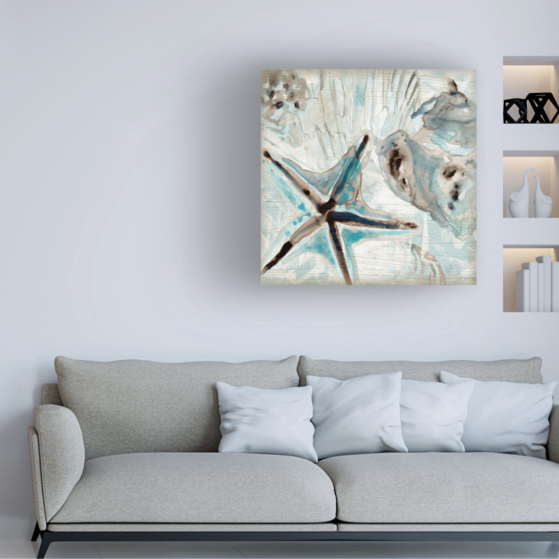 «Driftwood Shell Collage Ii», reproduction sur toile, H 35 po x l 35 po x P 2 po