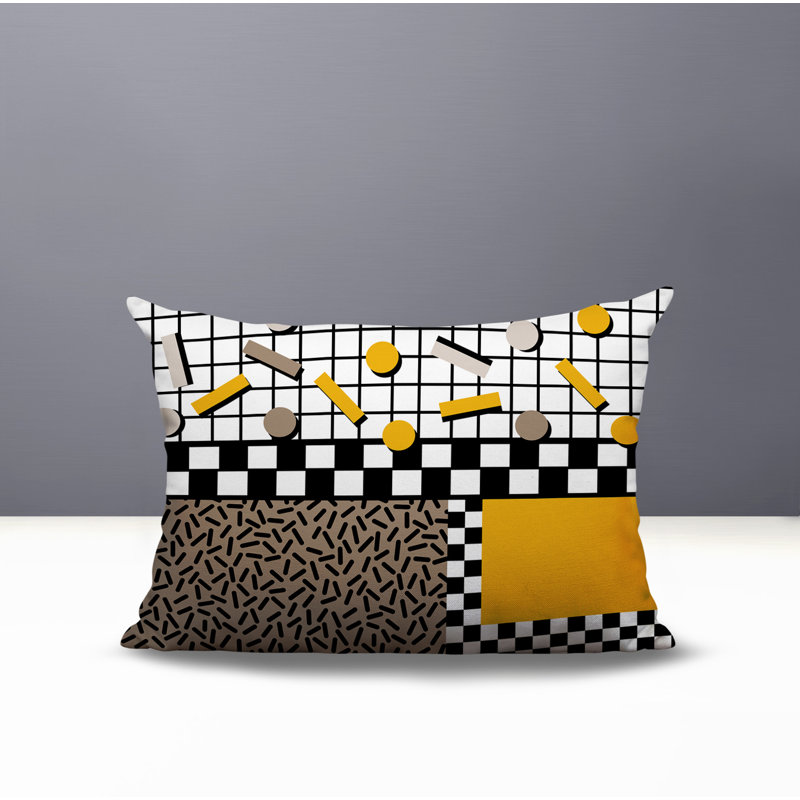 Coussin lombaire intérieur / extérieur Lumo, Rectangle H 18 po x l 25 po, Jaune