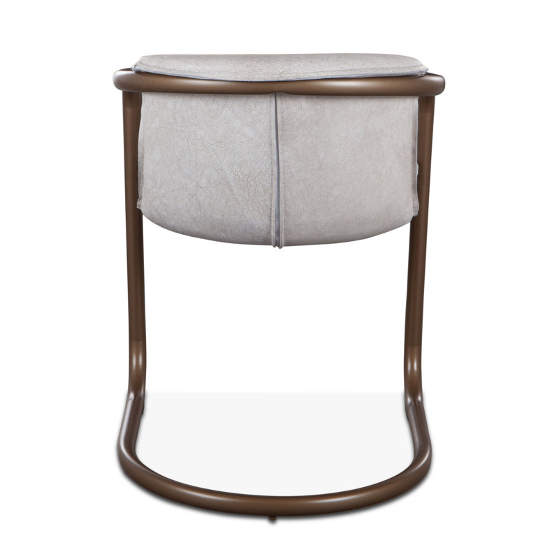Chiavari Leather Arm Chair, Vintage White