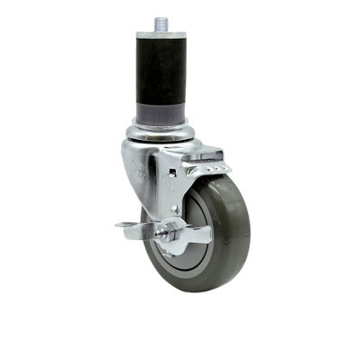 Roulettes pivotantes grises en polyuréthane 1-5 / extensible avec frein SCC
