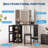 GarveeHome Corner Makeup Vanity Desk with LED Lighted Mirror – Charging Station, Storage Cabinet, Hanging Storage Bag, Stool – Black Wooden Dressing Table for Bedroom, Black, LED Light Mirror-1174893786