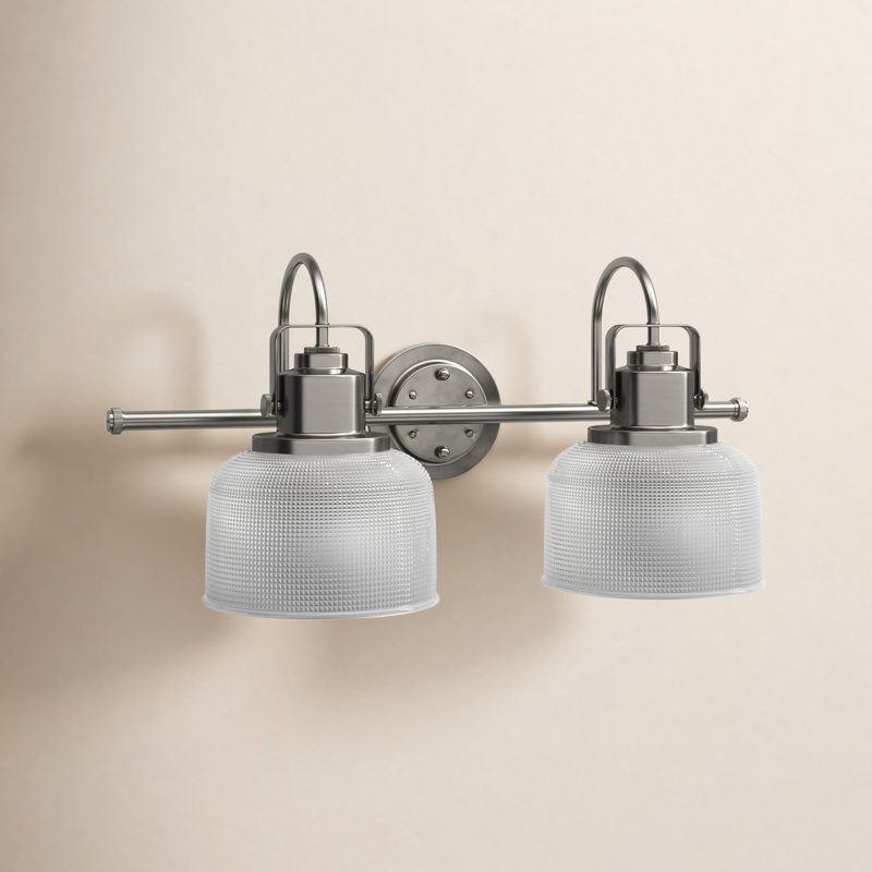 Rosser Dimmable Vanity Light, Antique Nickel, 2 Lights, 8.75"H x 17"W x 7.25"D