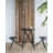 Stowable Folding Side Table, 2 Stool Set, Round Top, Black Iron Cross Base