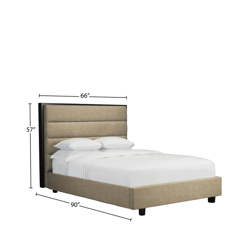 Lit plateforme avec rangement rembourré Haltwhistle, Sable, Grand