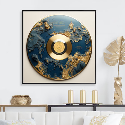 Disque vinyle doré et vert Melody III - Disques vinyle, art mural