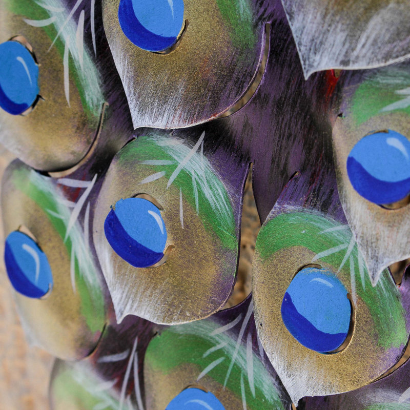 Décoration murale en acier crépuscule peacock