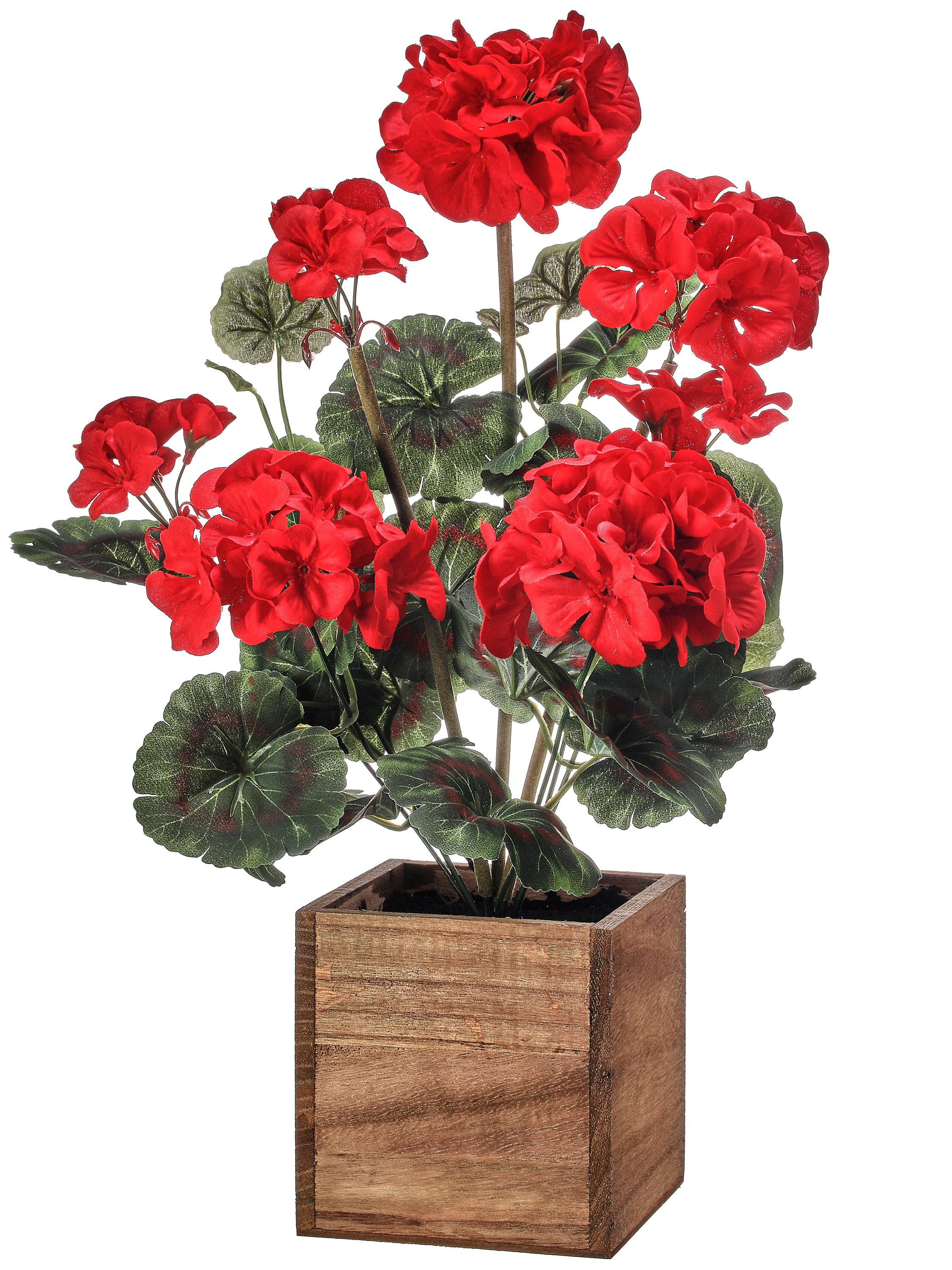 Primrue 16.5'' Faux Geranium in Wood Pot & Reviews | Wayfair