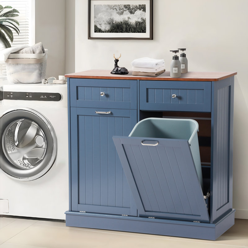 Armoire poubelle inclinable Havant, Bleu