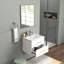 Ensemble de meuble-lavabo mural 24 po avec lavabo et miroir, deux tiroirs, lavabo en céramique, structure en aluminium, assemblage facile, métal à poignée longue, 2 tiroirs de rangement-125515321