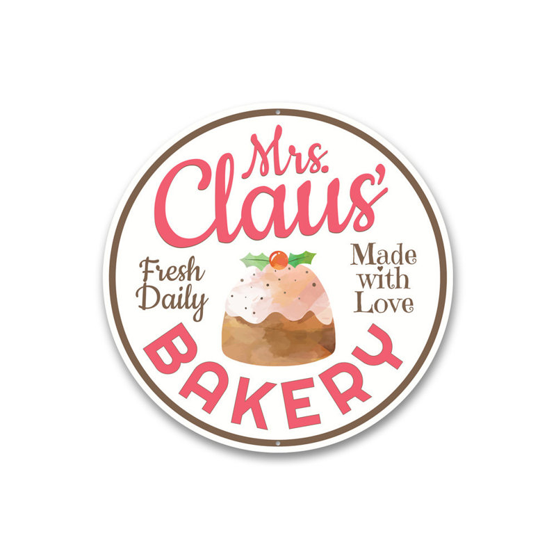 Plaque en aluminium de madame Claus, H 18 po x l 18 po x P 0,06 po