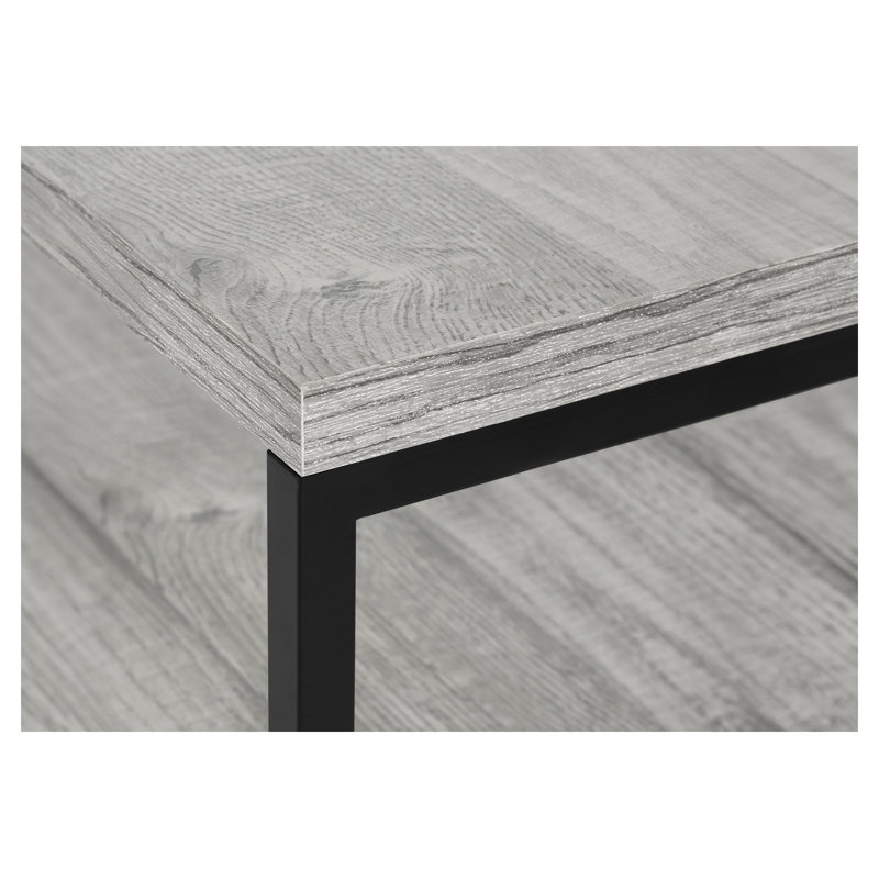 Console de meuble télé 48 pouces avec tablettes ouvertes et finition en bois gris
