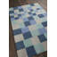 Tapis bleu et gris en laine touffeté à la main Cloral-1065418970