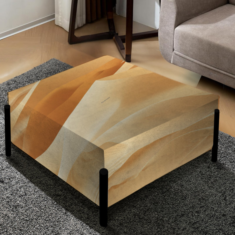 Sahara Sandscape Mirror - Abstract Large Square Ottoman