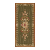 Hand-Knotted High-Quality Green and Brown Runner