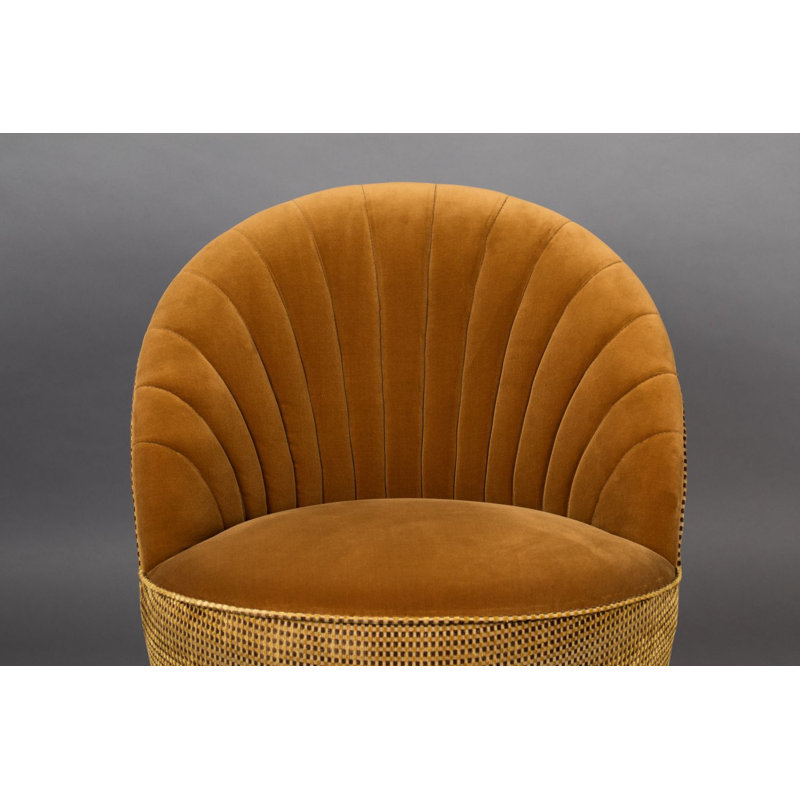 Madison Swivel Lounge Chair, Yellow Polyester Blend