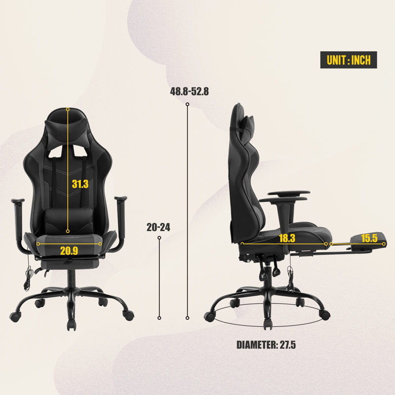 Fauteuil de jeu ergonomique Alanas, gris