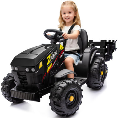 24V 9Ah Kids Ride on Tractor, Electric Ride on Jouets avec remorque et télécommande