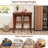 3-Piece Bar Table Set with Pub Table and 2 Saddle Stools