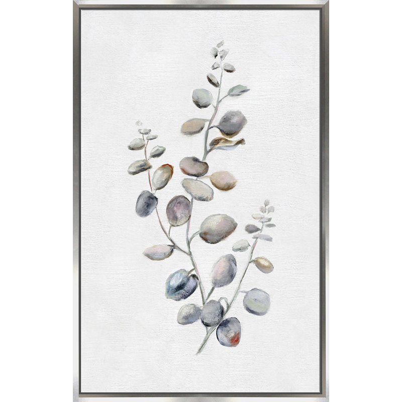 " Eucalyptus II " by Donna Brooks Painting Print, 31.5" W x 51.5" H, Silver Framed
