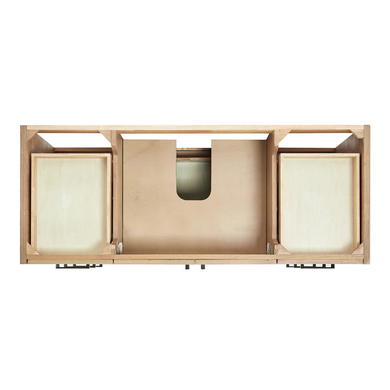 ARIEL Kelly 55 Single Sink Bathroom Vanity with Italian Carrara Marble Top, Oak, 55"