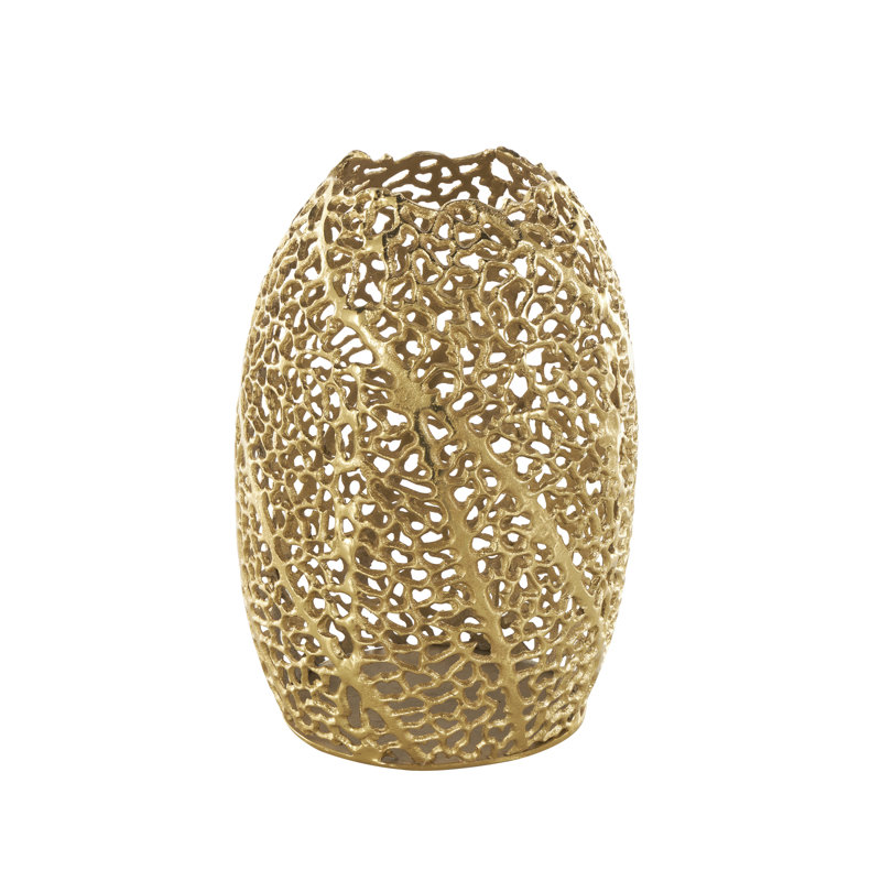 Vase décoratif en métal Trinty, H 13,13 po x l 9,13 po x P 9,13 po