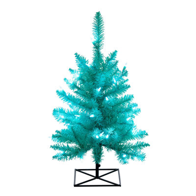 Aqua Fir 3' Lighted Fir Christmas Tree