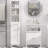 Freestanding Tall Linen Tower Bathroom Storage Cabinet With 3-Tier Open Adjustable Shelf