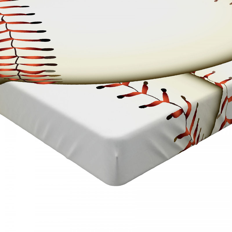 Baseball Sport Microfibre Jersey Knit Fitted Sheet, European Kingsize (160 x 200cm)
