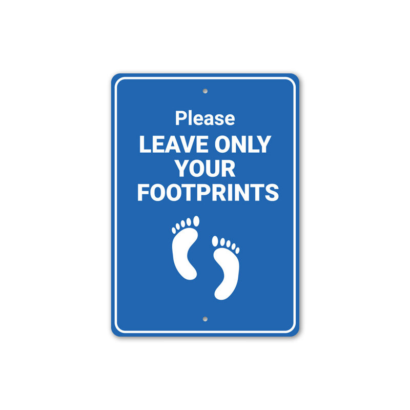 Signe d'empreintes de pieds seulement, H 18 po x l 12 po x P 0,06 po