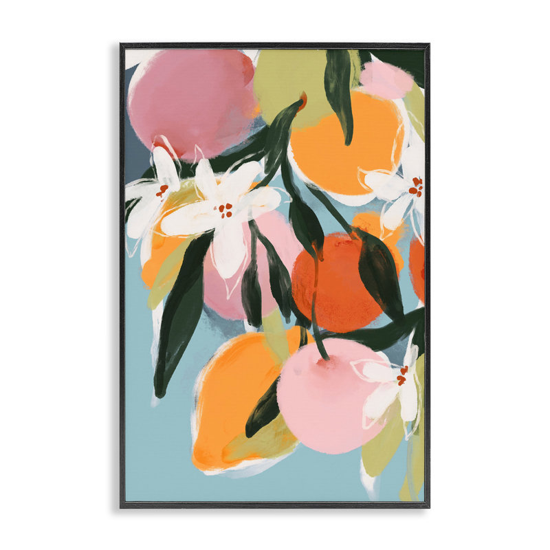 Giclée encadrée, fruit de l'été, H 18 po x l 12 po, Giclée encadrée noir minuit