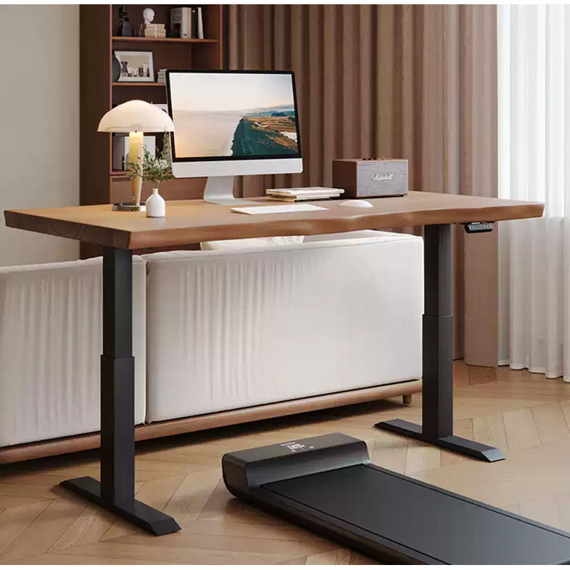 Solid Wood Height - Adjustable Electric Standing Desk, 29.5" H x 55.1" W x 27.6" D