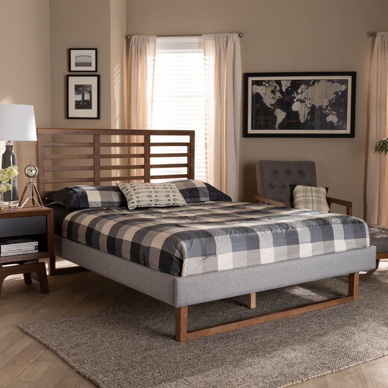 Lit plateforme tapissier Mariyam, Double