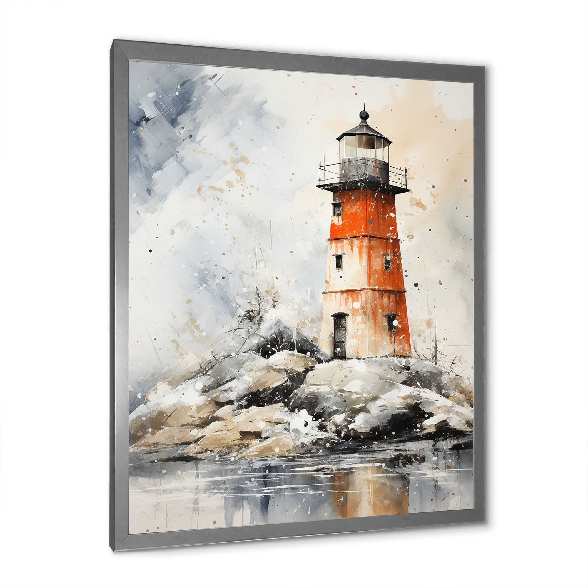 Breakwater Bay Immich Lighthouses by the Cliff II - Print on Canvas ...