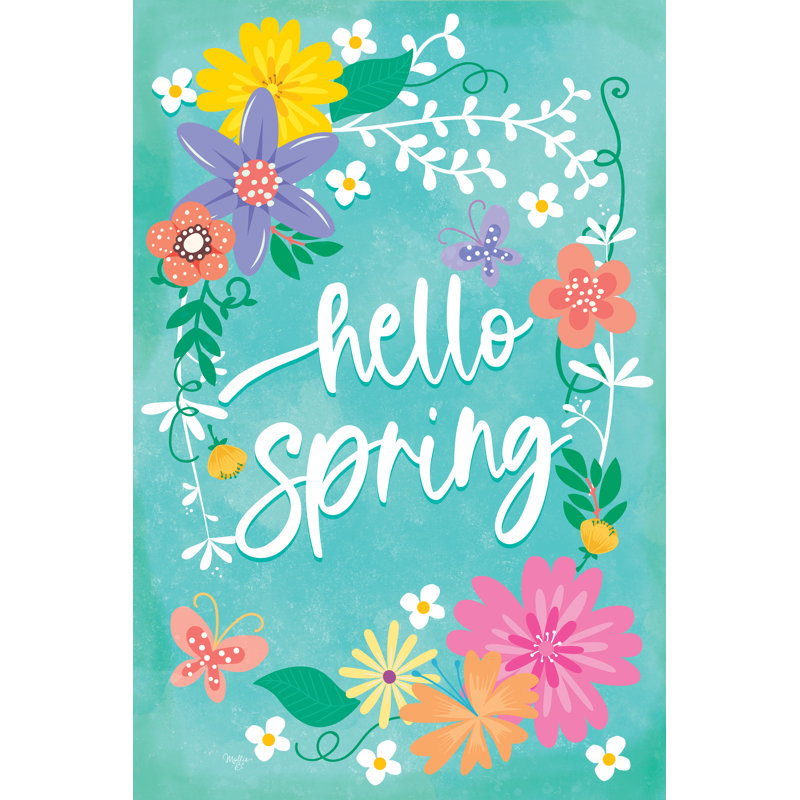 Hello Spring I, Non, Toile encadrée noyer flottant, H 12 po x l 8 po