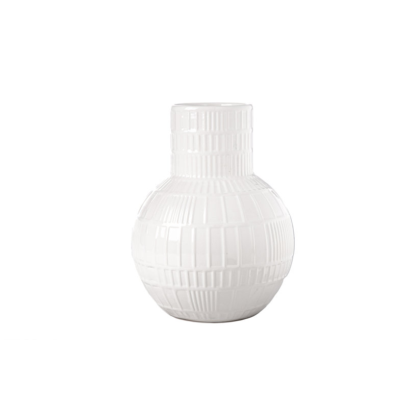 Urban Trends Collection Ceramic Table Vase, 8.5" H x 6.5" W x 6.5" D