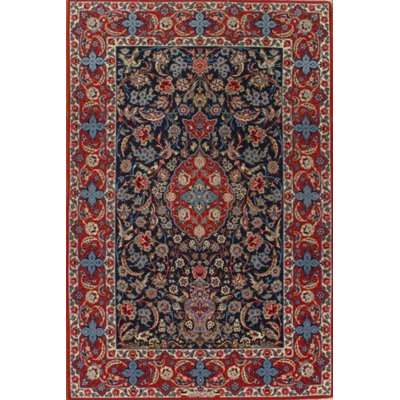 Burdie Oriental Area Rug in Navy Blue