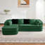 Canapé de 106 po en tissu pelucheux sans assemblage à densité élevée de 106 po, couleur contrastée, canapé moelleux et confortable avec méridienne en L, pour le salon, vert-1059377610