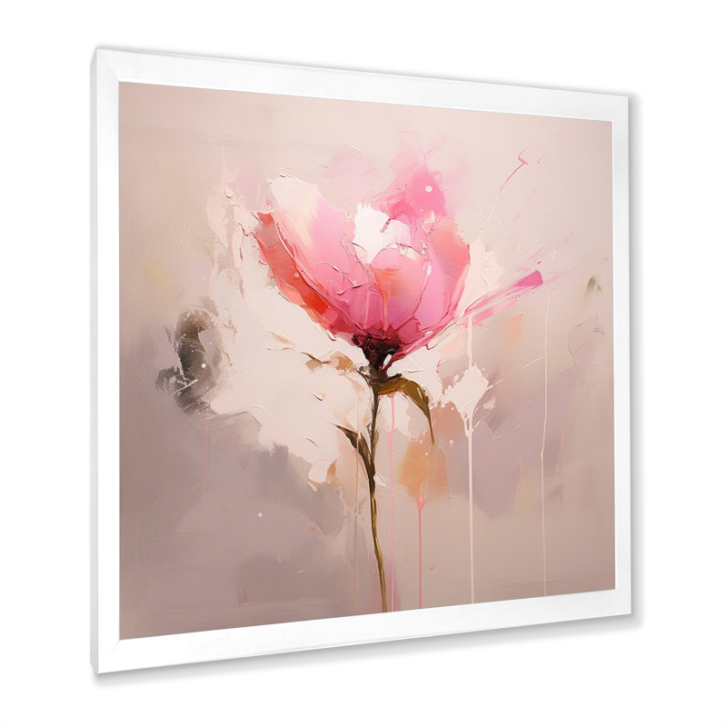 «Coral Elegance» - impression, H 30 po x l 30 po x P 1 po, Cadre simple blanc