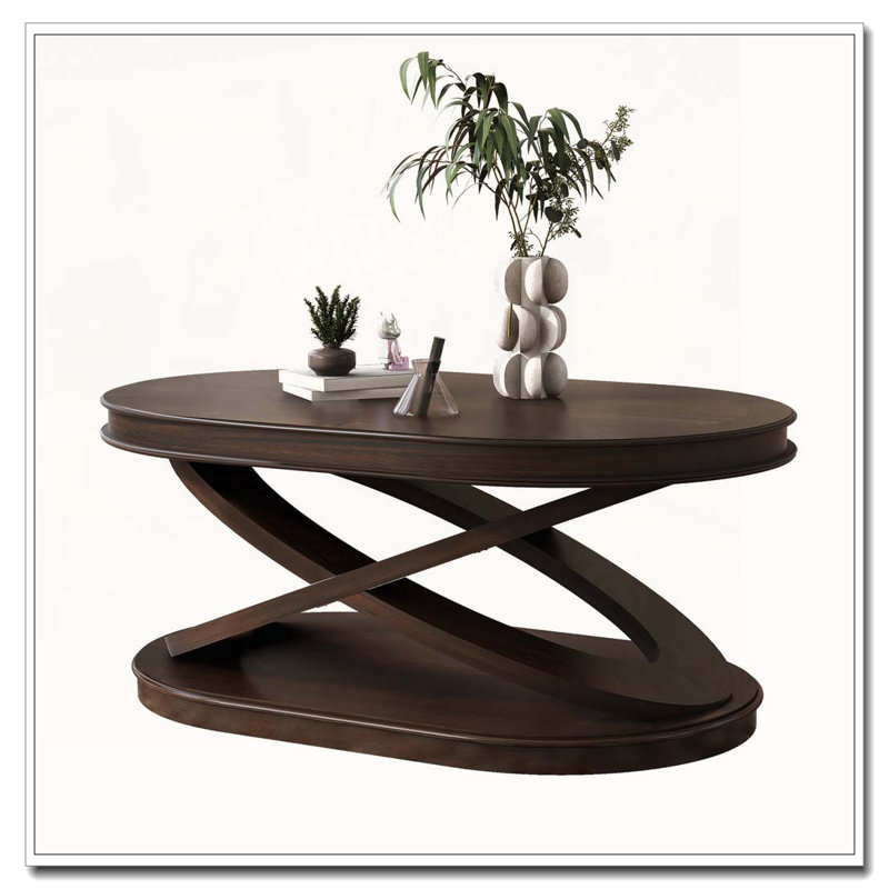 3 Pieces Wood Living Room Table Set, Espresso