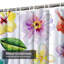 Rideau de douche à motif de fleurs tropicales avec aquarelle et 12 crochets-766784758