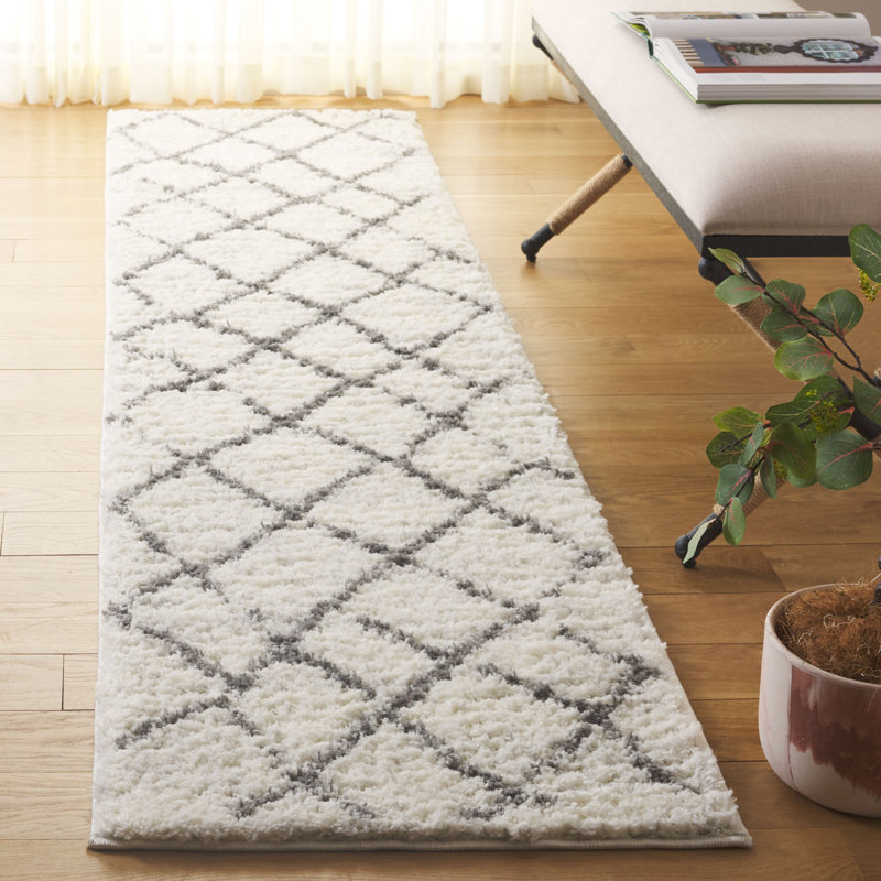 Tapis à poils longs Zettie, Tapis de couloir 2 pi 2 po x 9 pi