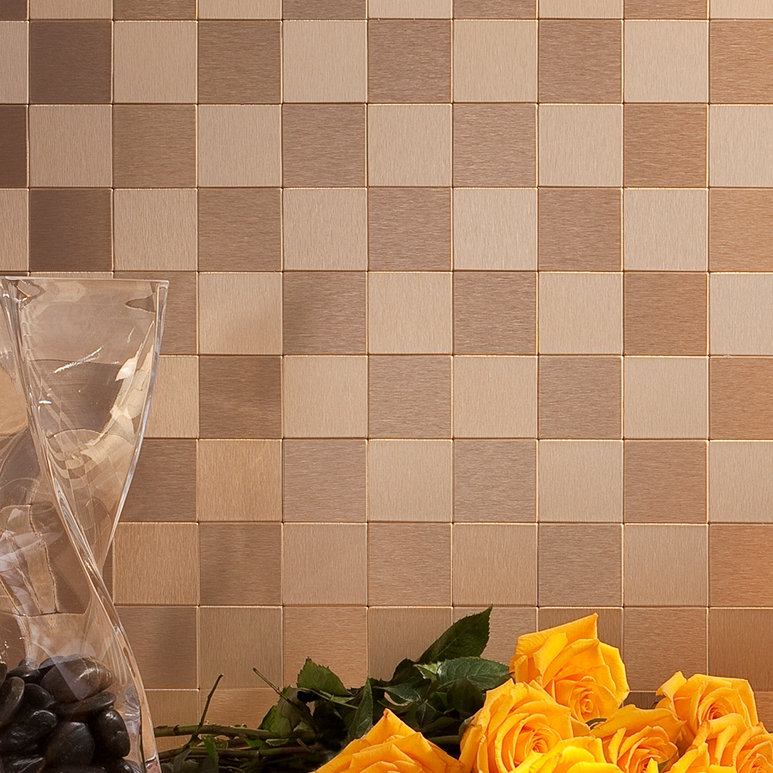 Aspect Peel and Stick Square Matted Metal Tile Approx 15 Sq Ft Kit Aspect 