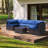 7-Piece Outdoor Rattan Sofa Set, PE Wicker Sectional Patio Conversation Set-2031016341