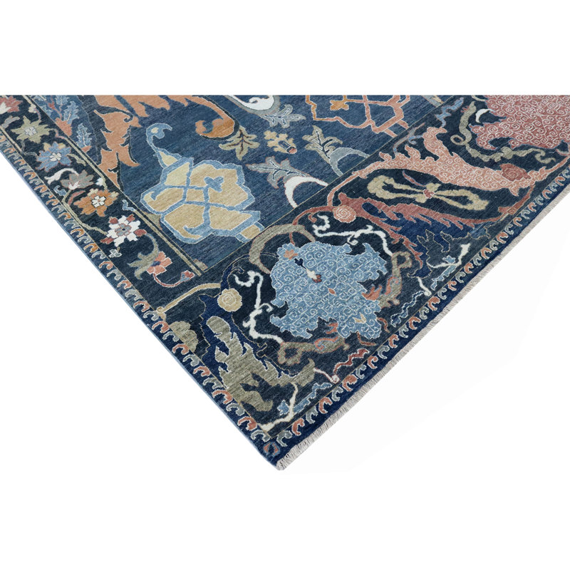 Hand Knotted Wool Indoor Rug, Rectangle 5' x 8'
