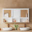 Armoire à pharmacie à miroir avec tablettes ouvertes, rangement mural avec portes et miroir