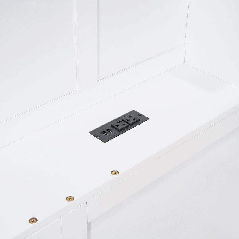 Lit pour enfant Wolken, Blanc, Double